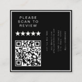 Black Lash Tech Foto Collage QR Code & Review Vierkante Visitekaartje (Achterkant)