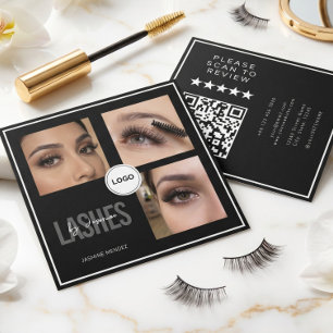 Black Lash Tech Foto Collage QR Code & Review  Vierkante Visitekaartje