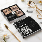 Black Lash Tech Foto Collage QR Code & Review  Vierkante Visitekaartje