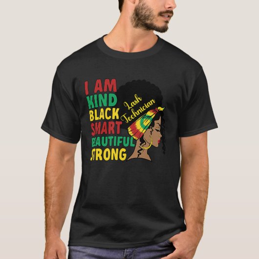 Black Lash Technician Afro-Amerikaanse Lash Tech T-shirt (Voorkant)