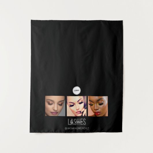 Black Lashes Studio Foto Collage Beurs Wandkleed (Voorkant)