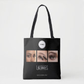 Black Lashes Studio Foto Collage Elegante Logo Tote Bag (Voorkant)