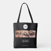 Black Lashes Studio Foto Collage Elegante Logo Tote Bag (Achterkant)
