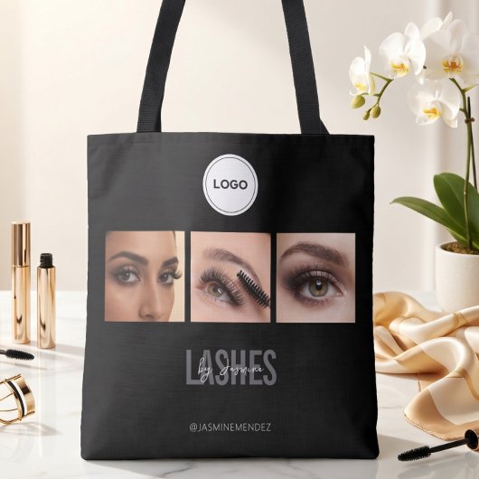 Black Lashes Studio Foto Collage Elegante Logo Tote Bag