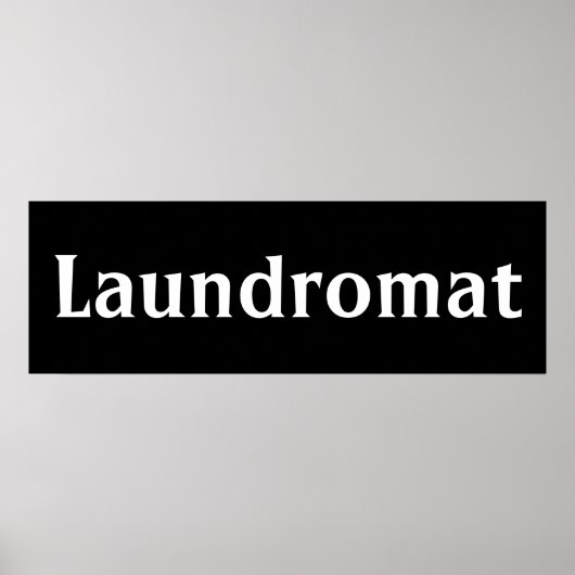 Black Laundromat Wall Art Poster Afdrukken (Voorkant)