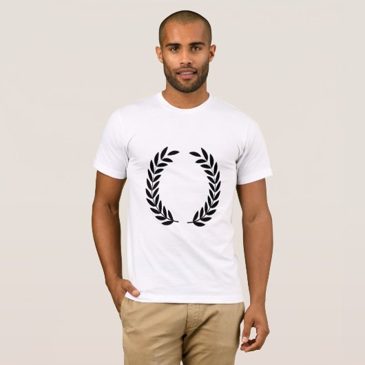 Black Laurel Krans Klassieke Overwinning. T-shirt (Voorkant volledig)