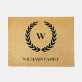 Black Laurel Wreath Deurmat (Voorkant)