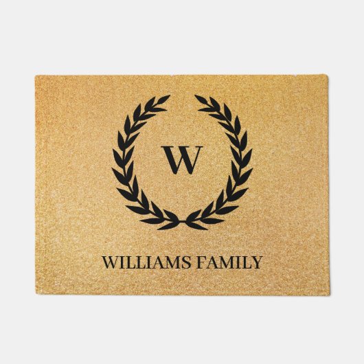 Black Laurel Wreath Deurmat (Voorkant)