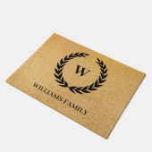 Black Laurel Wreath Deurmat (Schuin)