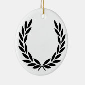 Black Laurel Wreath Keramisch Ornament (Rechts)