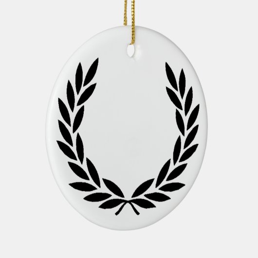 Black Laurel Wreath Keramisch Ornament (Rechts)