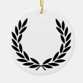 Black Laurel Wreath Keramisch Ornament (Voorkant)