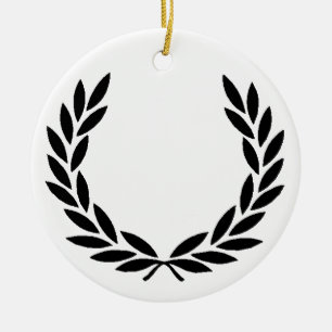 Black Laurel Wreath Keramisch Ornament