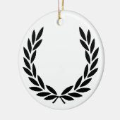 Black Laurel Wreath Keramisch Ornament (Links)