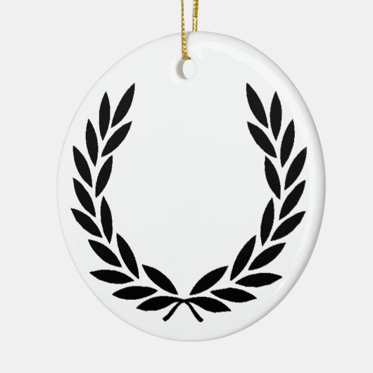Black Laurel Wreath Keramisch Ornament (Links)
