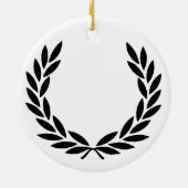 Black Laurel Wreath Keramisch Ornament (Achterkant)