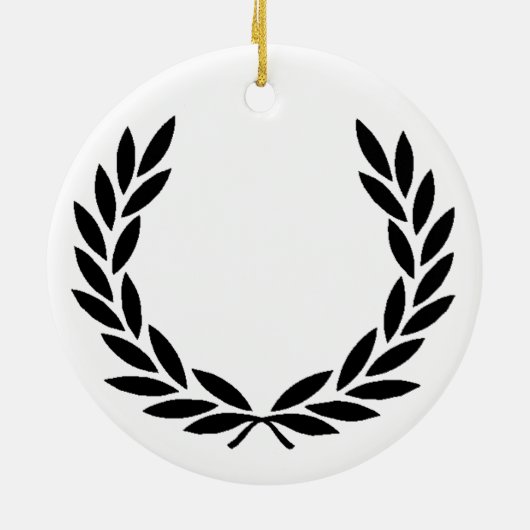 Black Laurel Wreath Keramisch Ornament (Achterkant)