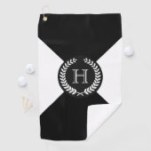 Black Laurel Wreath Monogram Golfhanddoek (Insitu)