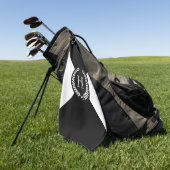 Black Laurel Wreath Monogram Golfhanddoek (Groen)