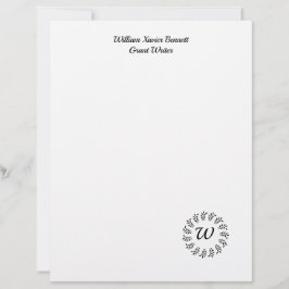 Black laurel wreath monogrammed briefhoofd