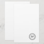 Black laurel wreath monogrammed briefpapier (Voorkant / Achterkant)