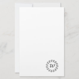 Black laurel wreath monogrammed briefpapier