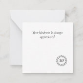 Black laurel wreath monogrammed notitiekaartje (Achterkant)