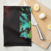 Black lava abstract kitchen towels,Dark abstract Theedoek (Quarter Fold)