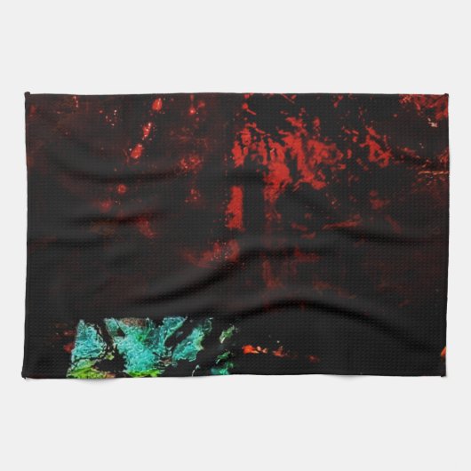 Black lava abstract kitchen towels,Dark abstract Theedoek (Horizontaal)