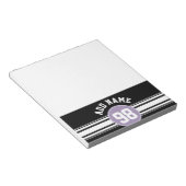 Black & Lavender Sports Jersey Custom Name Number Notitieblok (Schuin)