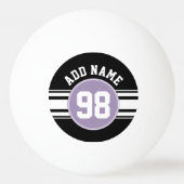 Black & Lavender Sports Jersey Custom Name Number Pingpongbal (Achterkant)