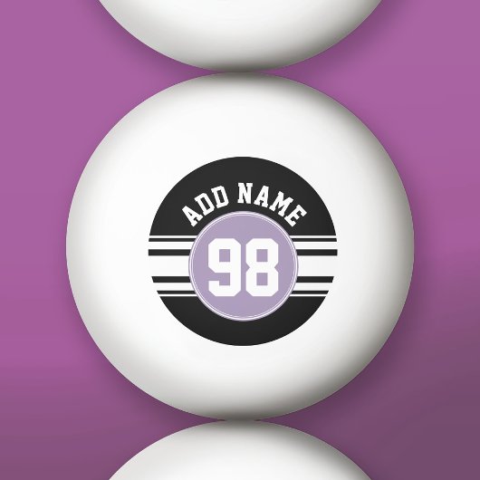 Black & Lavender Sports Jersey Custom Name Number Pingpongbal
