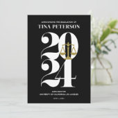 Black Law School Afstuderen Kaart (Staand voorkant)