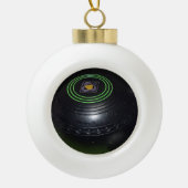 Black Lawn Bowl Keramische Bal Ornament (Voorkant)