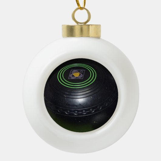 Black Lawn Bowl Keramische Bal Ornament (Voorkant)
