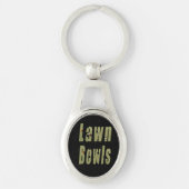 Black Lawn Bowls Afbeelding Logo Sleutelhanger (Voorkant)