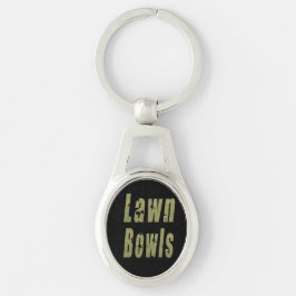 Black Lawn Bowls Afbeelding Logo Sleutelhanger