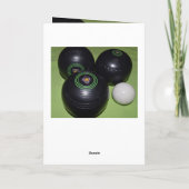 Black Lawn Bowls, Birthday Kaart (Achterkant)