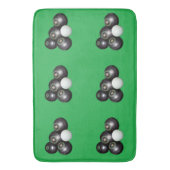 Black Lawn Bowls on Green Badmat (Voorkant Verticaal)