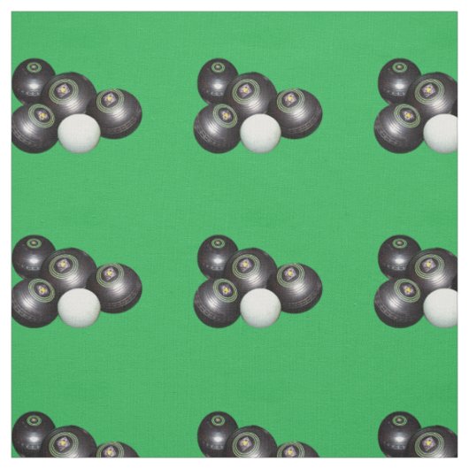 Black Lawn Bowls on Green Stof (Swatch)