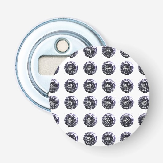 Black Lawn Bowls on White, Button Flesopener (Voorkant)