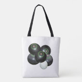 Black Lawn Bowls on White, Tote Bag (Achterkant)