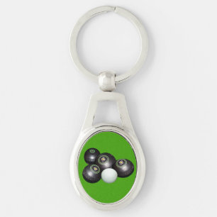 Black Lawn Bowls Sleutelhanger