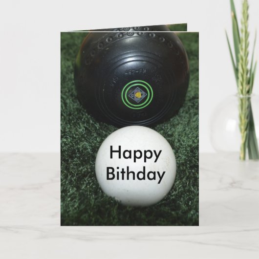 Black Lawn Bowls, voeg je bericht Birthday Kaart t (Voorkant)
