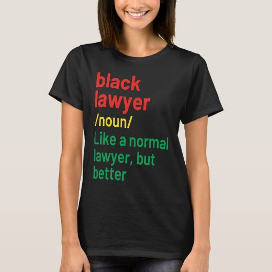 Black Lawyer African American Attorney Definition T-shirt (Voorkant)