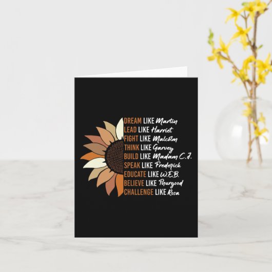 Black Leader Zwart Geschiedenis Maand Droom Zoals  Kaart (Gele Bloem)