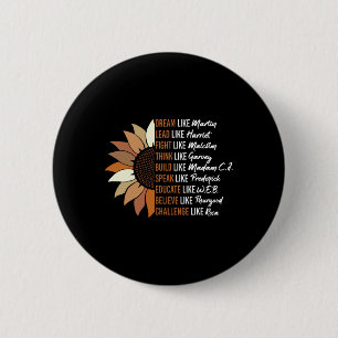 Black Leader Zwart Geschiedenis Maand Droom Zoals Ronde Button 5,7 Cm
