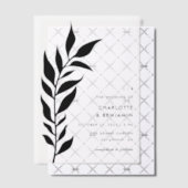 Black Leaf Arch Moderne bruiloft Vellum Uitnodigingen (Offset (Uitnodiging))