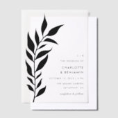 Black Leaf Arch Moderne bruiloft Vellum Uitnodigingen (Offset)