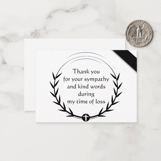 Black Leaf Hartelijk dank Notitiekaartje (Voorkant / Achterkant in situ)